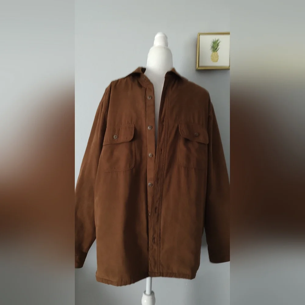 Jacket Men's Winter Weatherproof Lined Style Shacket Brown Medium Warm